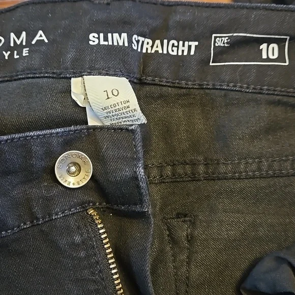 Sonoma Slim Straight Black Jeans Size 10 - Picture 7 of 8